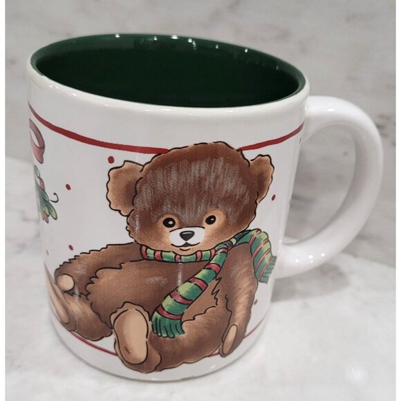 Vintage K.I.C. Teddy Bear Christmas Coffee Mug 10 FL oz Made in Korea - Picture 3 of 8